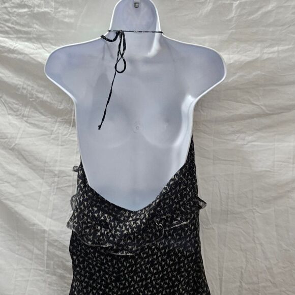 Vintage y2k 90s silk patterned halter whimsigoth dress - Picture 3 of 5